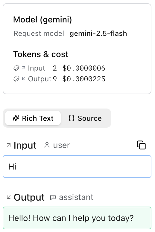Logfire Google Gen AI conversation